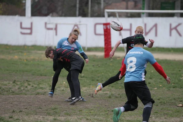 Odessa Ucraina Novembre 2019 Club Locali Rugby Impegnati Feroci Combattimenti — Foto Stock