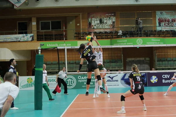 Odessa Yuzhny Ucrânia Novembro 2019 Campeonato Europeu Voleibol Feminino Liga — Fotografia de Stock