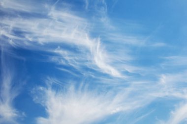 Güneşli bir günde arka planda gökyüzü. Güzel kümülüs ve daire