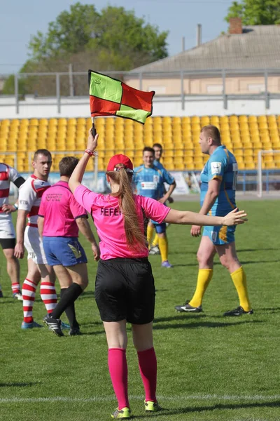 Odessa Ucrania Abril 2018 Partido Internacional Rugby Credo Odessa Lobos — Foto de Stock