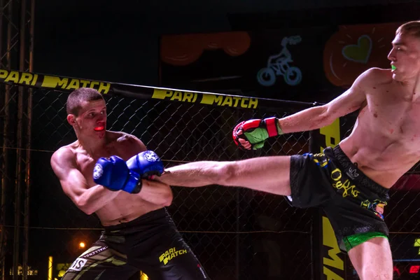 Odessa Ukraine June 2019 Fighters Mma Boxers Fighting Rules Cage — Stockfoto