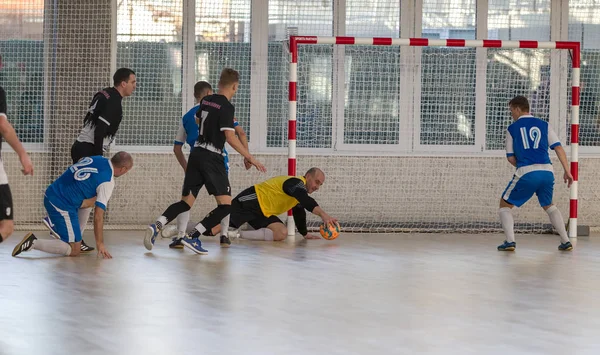 Odessa Ukraina Grudnia 2019 Niezidentyfikowani Lokalni Zawodnicy Grają Futsal — Zdjęcie stockowe