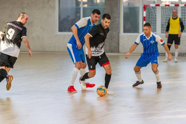 Odessa Ukraine Decembrie 2019 Jucătorii Echipei Locale Neidentificate Joacă Futsal — Fotografie, imagine de stoc