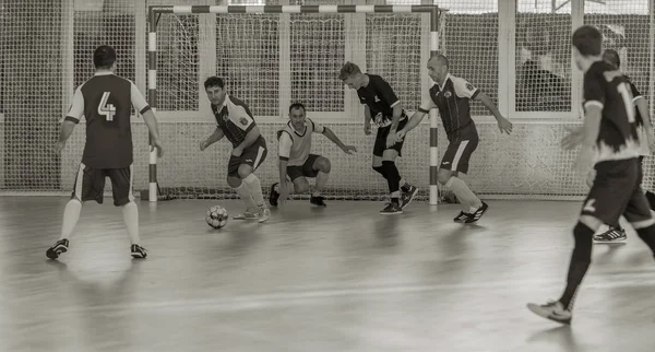 Odessa Ukrajna December 2019 Ismeretlen Helyi Csapatjátékosok Játszanak Futsal — Stock Fotó