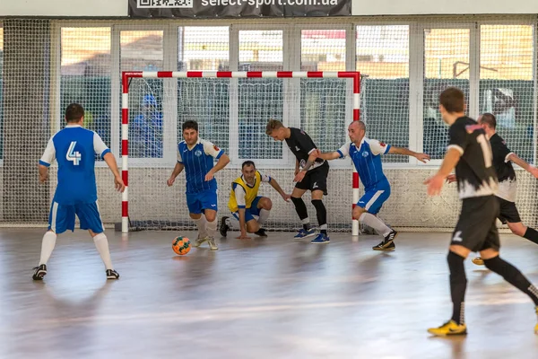 Odessa Ucrania Diciembre 2019 Jugadores Locales Identificados Juegan Futsal — Foto de Stock