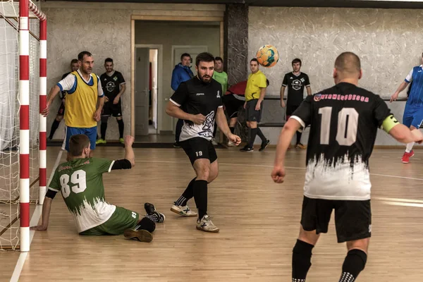 Odessa Ukraine Dezembro 2019 Jogadores Locais Não Identificados Jogam Futsal — Fotografia de Stock