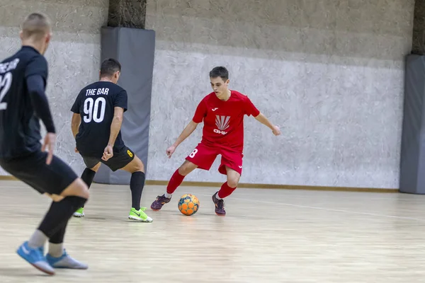 Odessa Ukrayna Ocak 2020 Kimliği Belirsiz Yerel Takım Oyuncuları Futsal — Stok fotoğraf