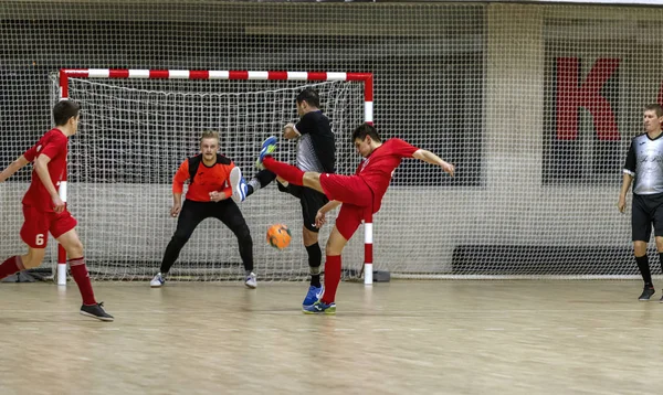 Odessa Ukraina Cirka Januari 2020 Oidentifierade Lokala Lagspelare Spelar Futsal — Stockfoto