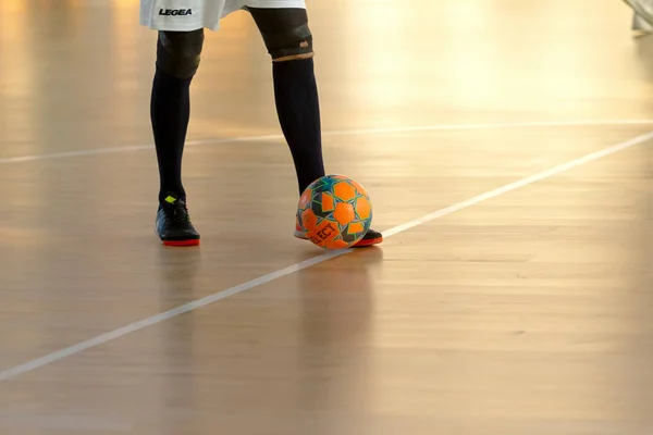 Odessa Ukraine Cirka Januar 2020 Unbekannte Lokale Teamspieler Spielen Futsal — Stockfoto