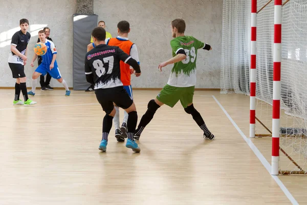 Odessa Ukraine Cirka Januar 2020 Unbekannte Lokale Teamspieler Spielen Futsal — Stockfoto