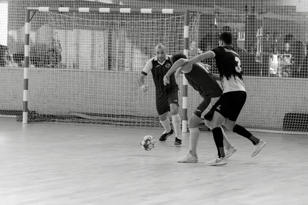 Odessa Ukraina Cirka Styczeń 2020 Niezidentyfikowani Lokalni Zawodnicy Grający Futsal — Zdjęcie stockowe