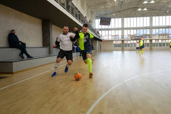 Odessa Ukraine Cirka Januar 2020 Unbekannte Lokale Teamspieler Spielen Futsal — Stockfoto