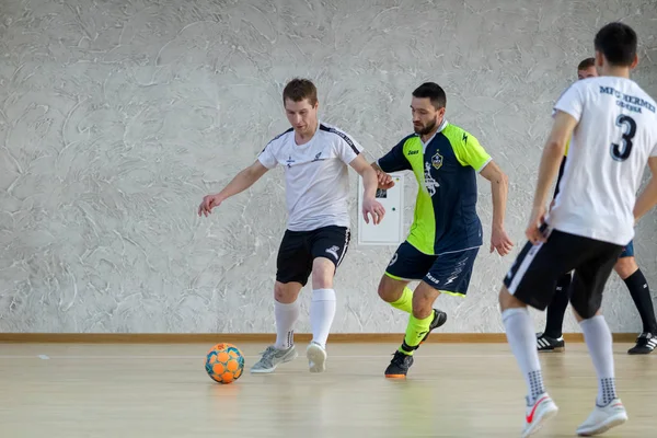 Odessa Ukraina Cirka Januari 2020 Oidentifierade Lokala Lagspelare Spelar Futsal — Stockfoto