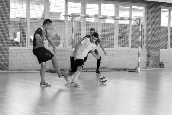 Odessa Ukraina Cirka Styczeń 2020 Niezidentyfikowani Lokalni Zawodnicy Grający Futsal — Zdjęcie stockowe