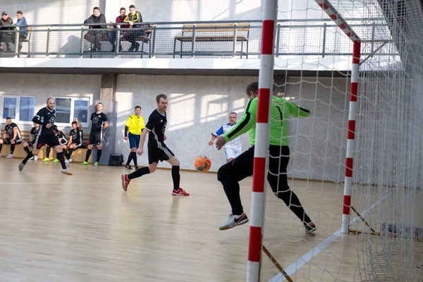 Odessa Ukraine Cirka Januar 2020 Unbekannte Lokale Teamspieler Spielen Futsal — Stockfoto