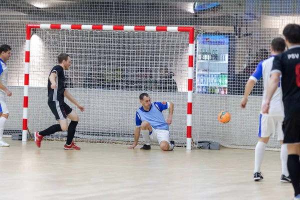 Odessa Ukrajna Cirka Január 2020 Ismeretlen Helyi Csapatjátékosok Játszanak Futsal — Stock Fotó
