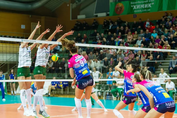 Odessa Yuzhny Ukraine Febr 2020 Campeonato Europeu Voleibol Feminino Khimik — Fotografia de Stock