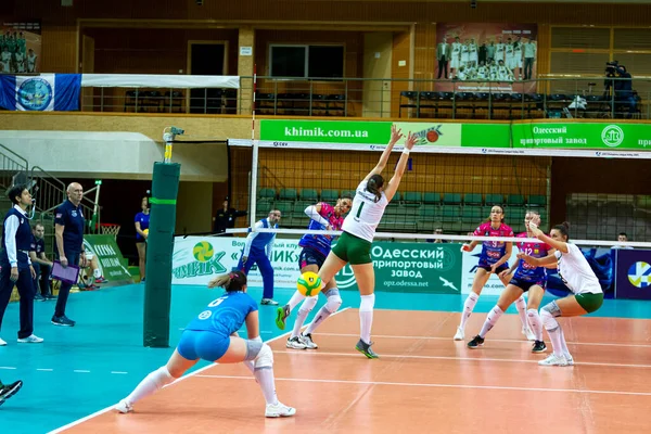 Odessa Yuzhny Ukraine Febr 2020 Campeonato Europeu Voleibol Feminino Khimik — Fotografia de Stock