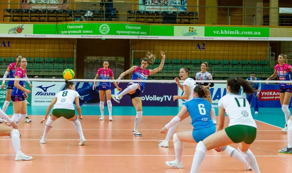 Odessa Yuzhny Ukraine Febr 2020 Campeonato Europeu Voleibol Feminino Khimik — Fotografia de Stock