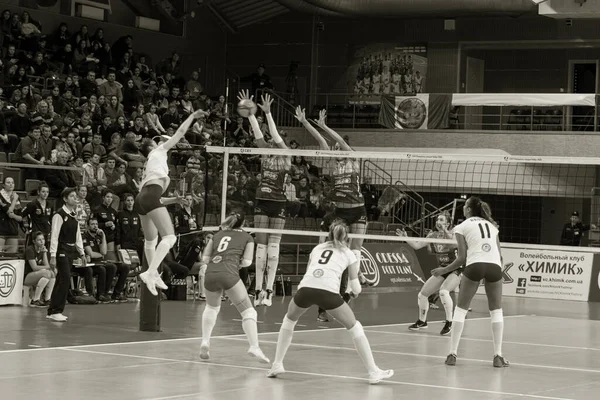 Odessa Yuzhny Ukraine Febr 2020 Campeonato Europeu Voleibol Feminino Khimik — Fotografia de Stock