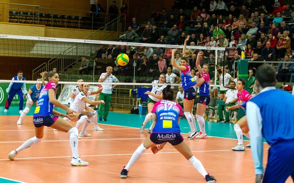 Odessa Yuzhny Ukraine Febr 2020 Campeonato Europeu Voleibol Feminino Khimik — Fotografia de Stock