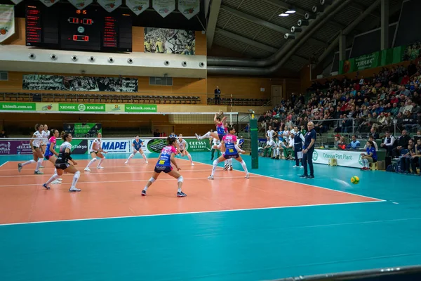 Odessa Yuzhny Ukraine Febr 2020 Campeonato Europeu Voleibol Feminino Khimik — Fotografia de Stock