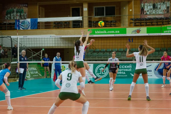 Odessa Yuzhny Ukraine Febr 2020 Campeonato Europeu Voleibol Feminino Khimik — Fotografia de Stock