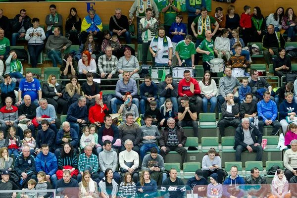 Odessa Ucraina Cirka Febbraio 2020 Spettatori Stand Palestra Durante Partita — Foto Stock