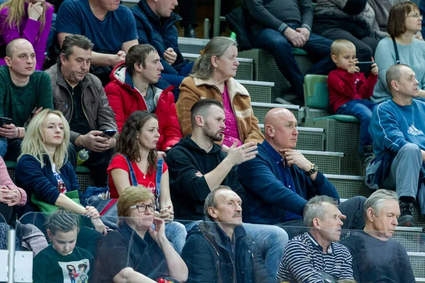 Odessa Ucraina Cirka Febbraio 2020 Spettatori Stand Palestra Durante Partita — Foto Stock