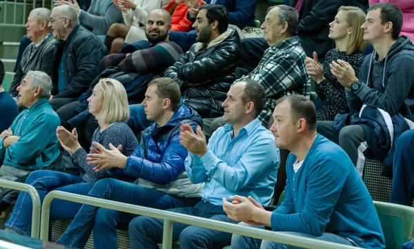 Odessa Ucrania Cirka Febrero 2020 Espectadores Stands Gimnasio Durante Partido —  Fotos de Stock