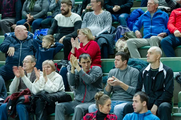 Odessa Ucrania Cirka Febrero 2020 Espectadores Stands Gimnasio Durante Partido — Foto de Stock