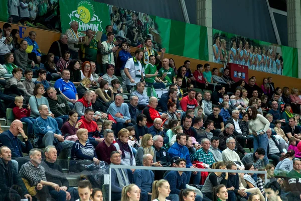 Odessa Ucraina Cirka Febbraio 2020 Spettatori Stand Palestra Durante Partita — Foto Stock