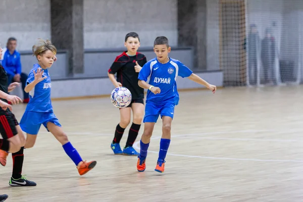 Odessa Ucrania Diciembre 2019 Niños Pequeños Niños Juegan Mini Fútbol — Foto de Stock