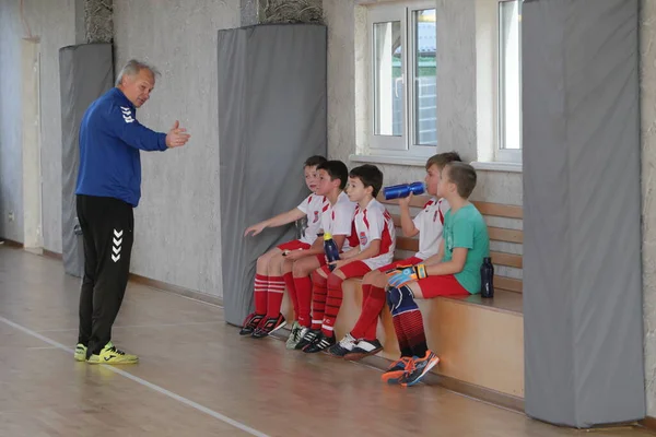 Odessa Ukraine Dezember 2019 Kleine Jungen Kinder Spielen Mini Fußball — Stockfoto