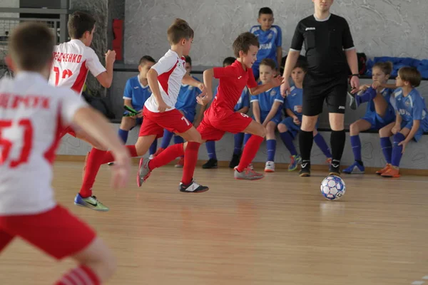 Odessa Ucrania Diciembre 2019 Niños Pequeños Niños Juegan Mini Fútbol —  Fotos de Stock