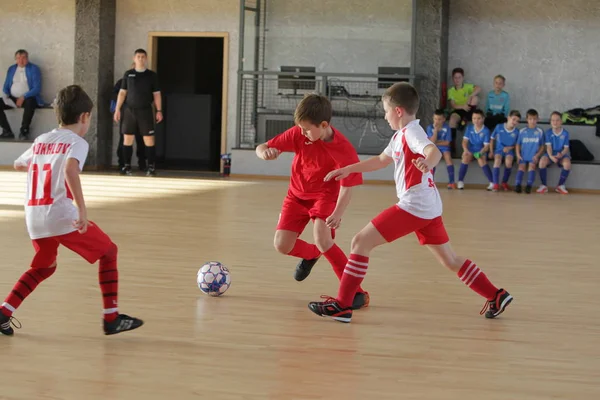 Odessa Ucrania Diciembre 2019 Niños Pequeños Niños Juegan Mini Fútbol — Foto de Stock