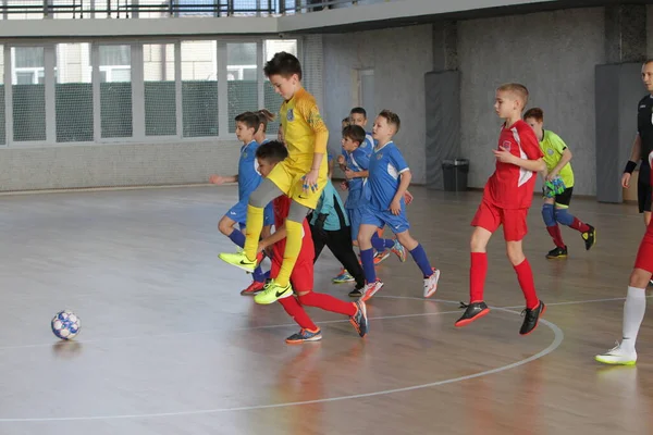 Odessa Ukraine Décembre 2019 Petits Garçons Enfants Jouent Mini Football — Photo