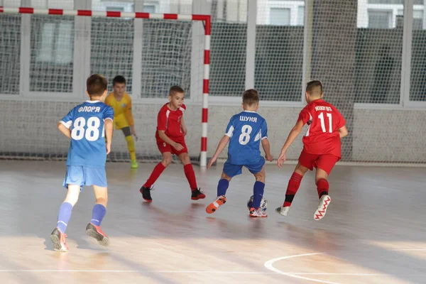 Odessa Ucrania Diciembre 2019 Niños Pequeños Niños Juegan Mini Fútbol — Foto de Stock