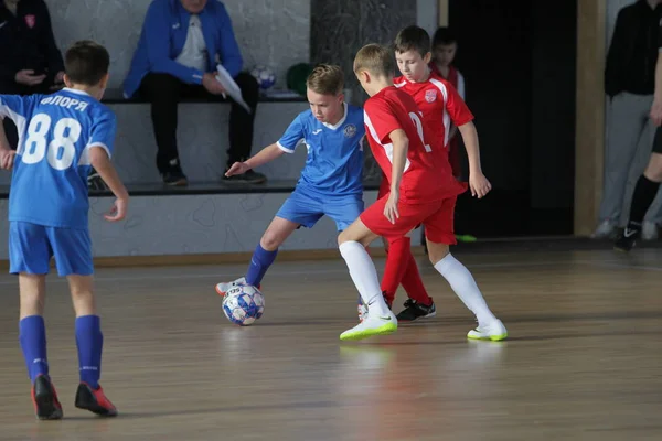 Odessa Ucrania Diciembre 2019 Niños Pequeños Niños Juegan Mini Fútbol —  Fotos de Stock