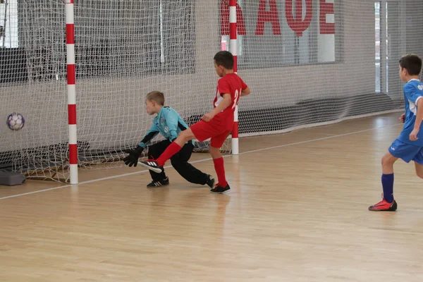 Odessa Ukraine December 2019 Little Boys Children Play Mini Football — Stock Photo, Image