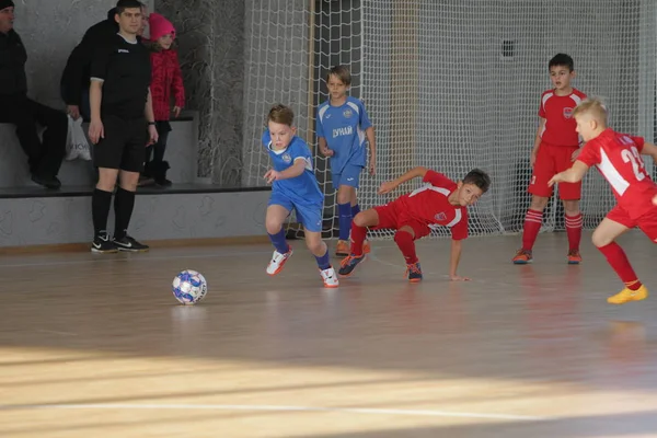 Odessa Ukraine Décembre 2019 Petits Garçons Enfants Jouent Mini Football — Photo