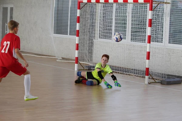 Odessa Ukraine December 2019 Little Boys Children Play Mini Football — Stock Photo, Image