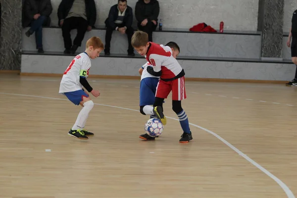 Odessa Ucraina Dicembre 2019 Piccoli Ragazzi Bambini Giocano Mini Calcio — Foto Stock