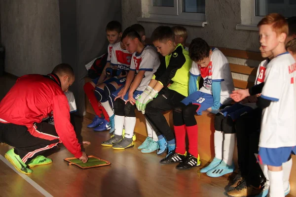 Odessa Ucrania Diciembre 2019 Niños Pequeños Niños Juegan Mini Fútbol —  Fotos de Stock