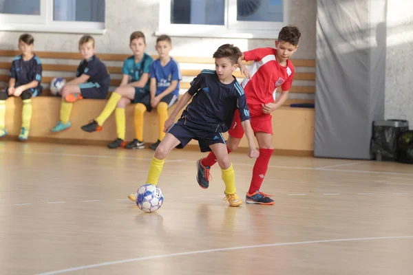 Odessa Ucrania Diciembre 2019 Niños Pequeños Niños Juegan Mini Fútbol — Foto de Stock