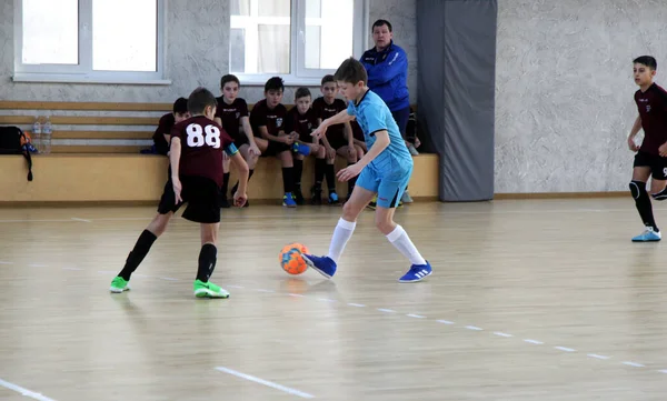 Odessa Ukraine Février 2020 Petits Garçons Enfants Jouent Mini Football — Photo