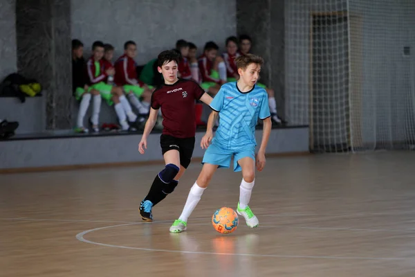 Odessa Ukraine Février 2020 Petits Garçons Enfants Jouent Mini Football — Photo