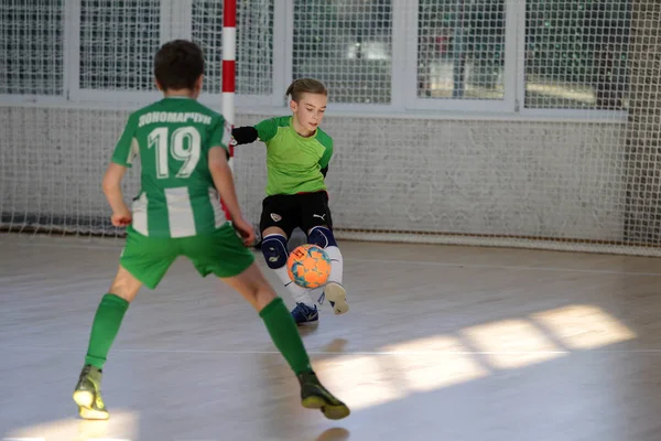 Odessa Ukraine Février 2020 Petits Garçons Enfants Jouent Mini Football — Photo