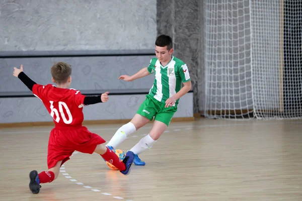 Odessa Ukraine Février 2020 Petits Garçons Enfants Jouent Mini Football — Photo