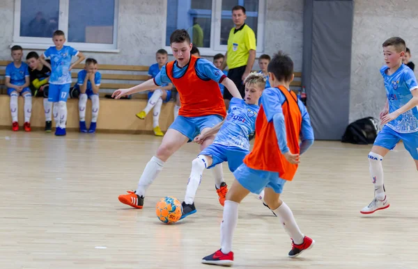 Odessa Ukraine Février 2020 Petits Garçons Enfants Jouent Mini Football — Photo